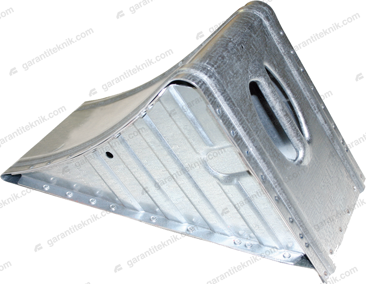 Wheel Chock, 160 mm Sheet Steel, Metallic Color, DIN 76051 NG46